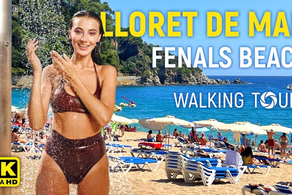 4K Lloret de Mar (Catalonia, Spain) Fenals Beach Walking Tour • September 2022
