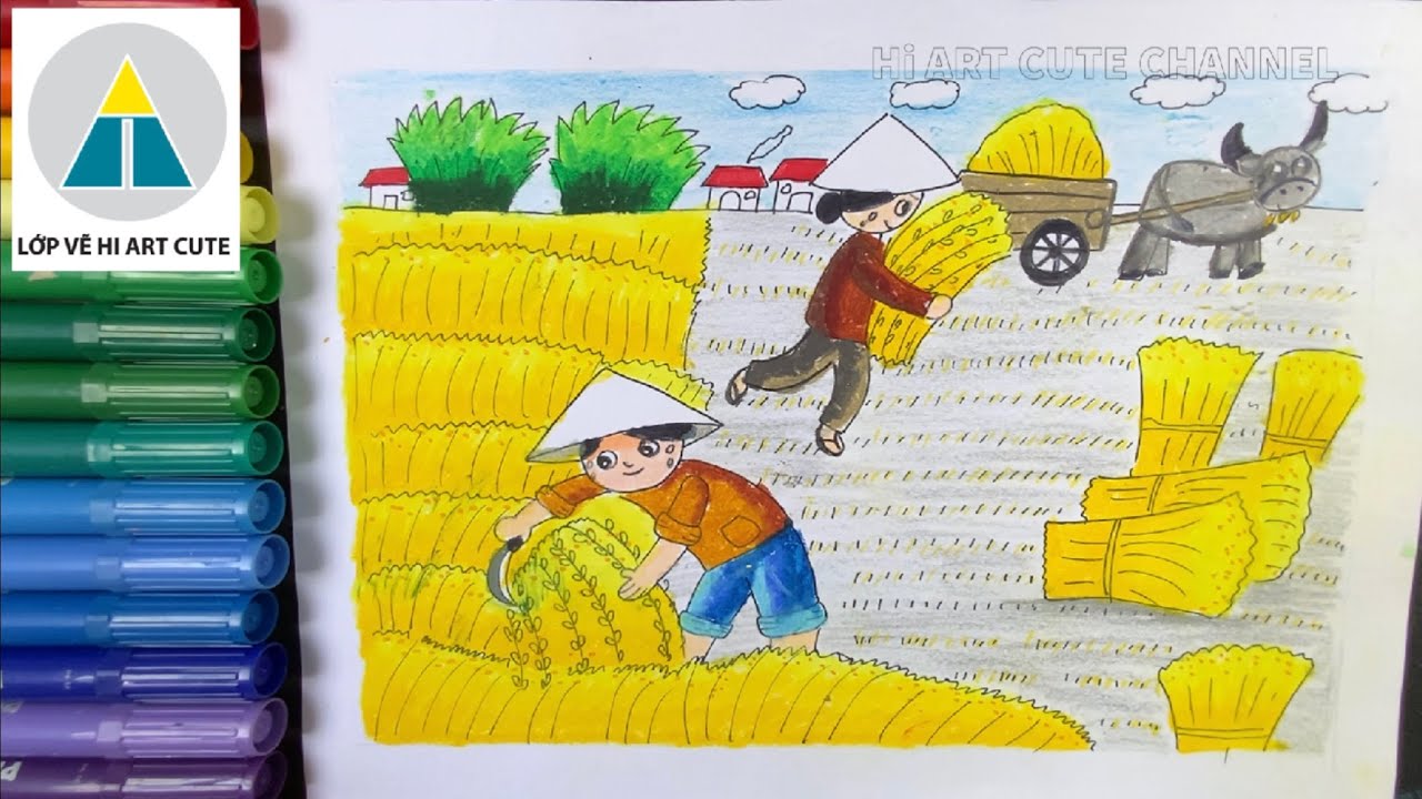 Vẽ Bác Nông Dân Đang Gặt Lúa | Vẽ Tranh Đề Tài Nghề Nghiệp - Youtube
