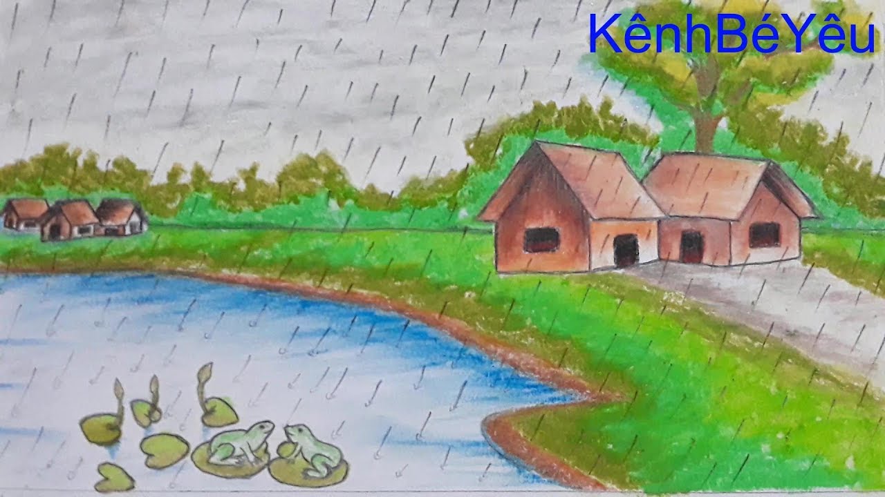 Vẽ Tranh Phong Cảnh - Vẽ Cảnh Trời Mưa;Landscape Painting - Drawing The  Scene Of Rain. - Youtube