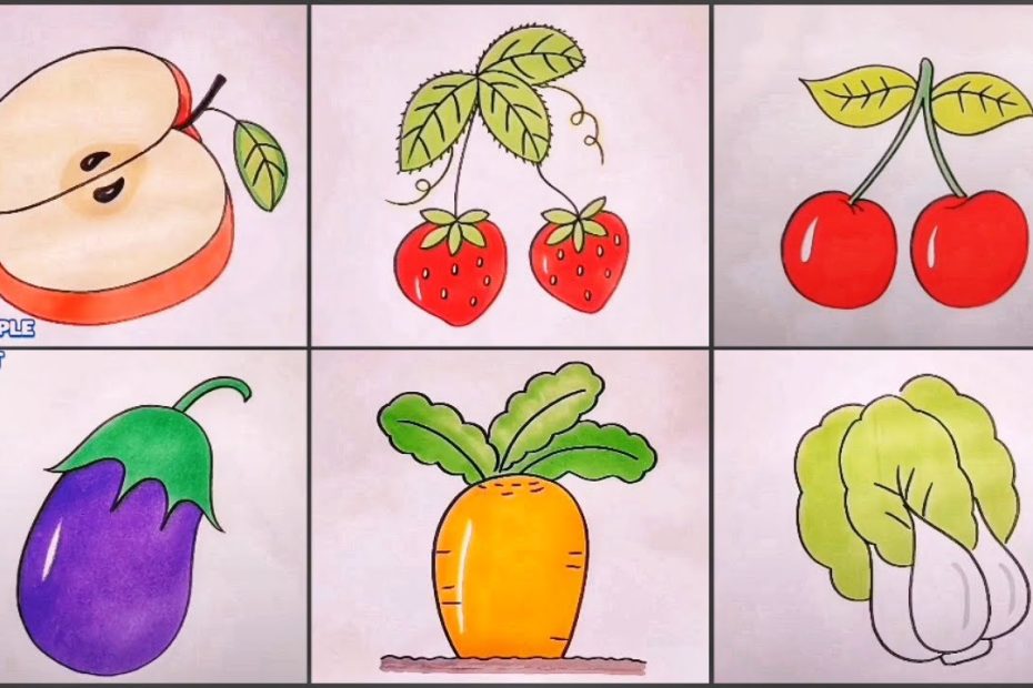 Vẽ Trái Cây, Rau Củ Quả Đơn Giản - Vẽ Tranh Thư Giãn Mỗi Ngày | Draw So  Cute #69 - Youtube