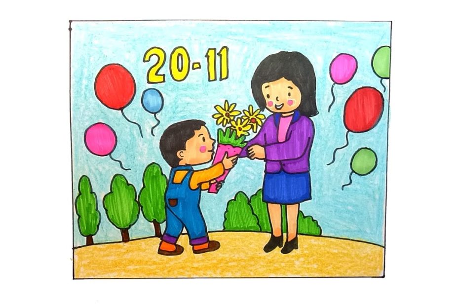 Vẽ Tranh Đề Tài Ngày Nhà Giáo Việt Nam 20-11 Đơn Giản - Cách Vẽ Tranh Ngày  Nhà Giáo Việt Nam 20-11 - Youtube